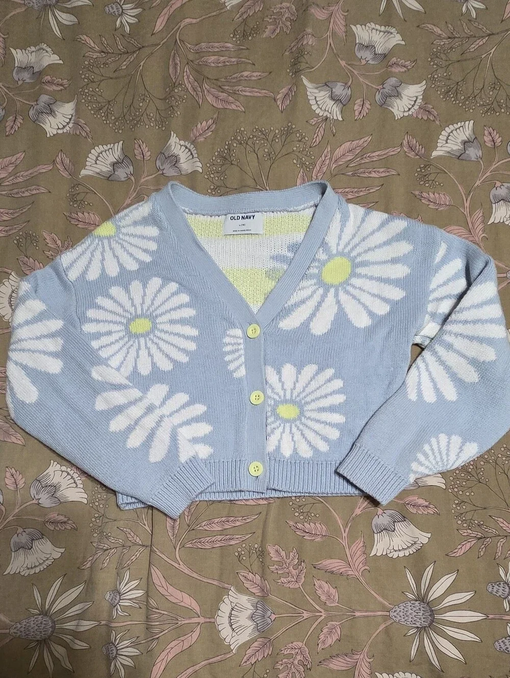 Old Navy Black Cardigan with Pink Smiley Dot Knit